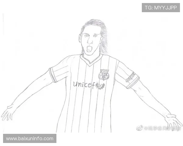梅西足球明星素描艺术作品展现其独特魅力与风采